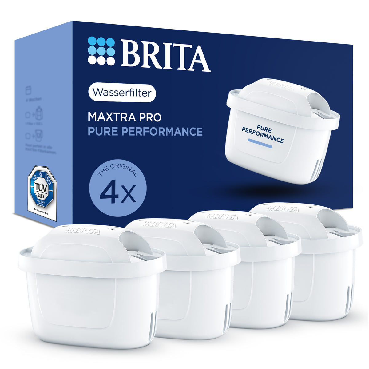BRITA Wasserfilter-Kartuschen MAXTRA PRO Pure Performance - 4er-Pack