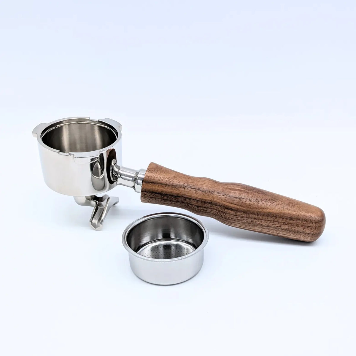 Siebträger Mit 2 Ohren Und Redwood-Griff - 51 Mm Kaffeefilterhalter Mit Bodenlosem Edelstahl-Sieb Für Espresso Zu Hause