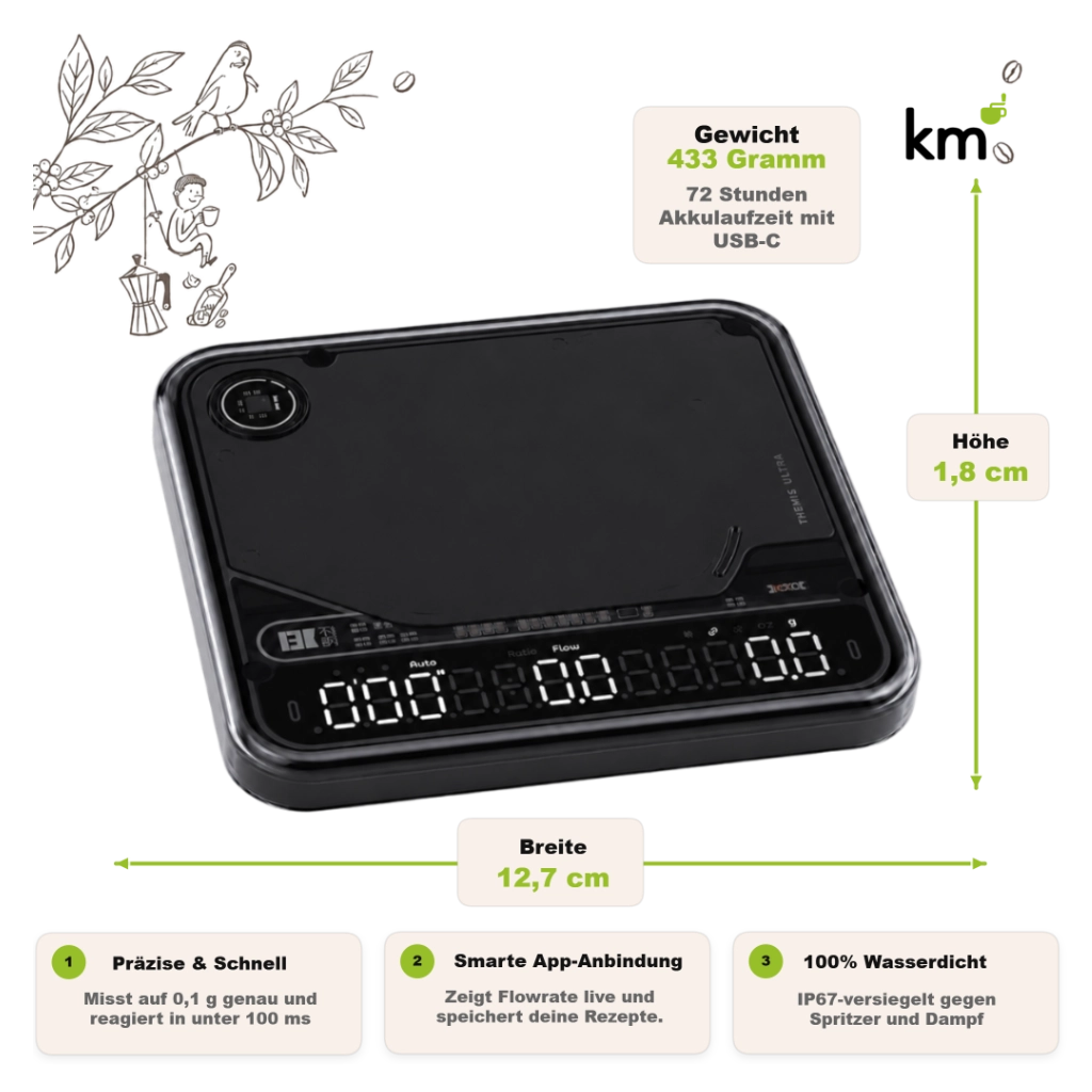 BOOKOO Themis Ultra – Kaffeemacher Bluetooth com Timer e Aplicativo