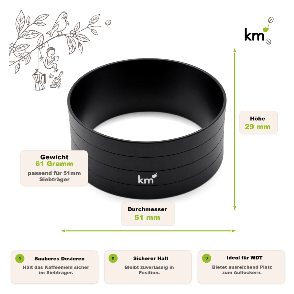 Bague de dosage 51mm pour DeLonghi Dedica