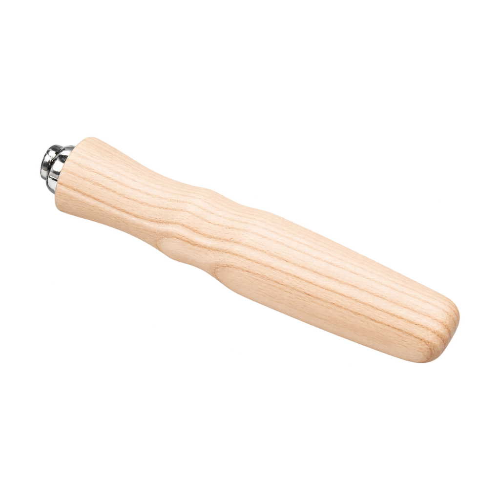 Kaffeemacher Siebträger-Griff aus Ahornholz mit ergonomischer Form und natürlicher Holzmaserung als freigestellte Seitenansicht