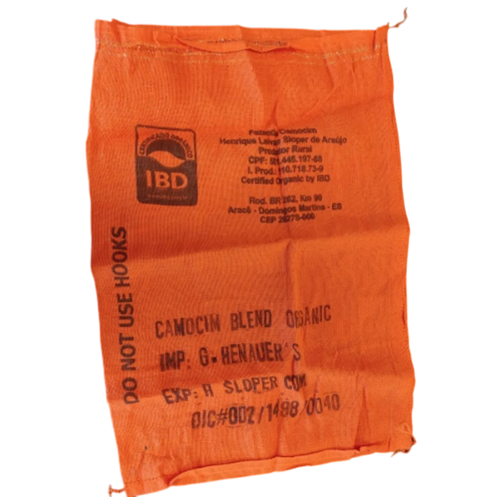 Orangener Kaffeesack
