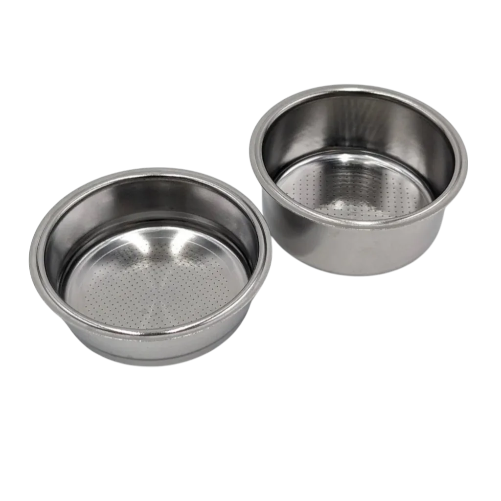 51 mm Sieb und 58 mm Sieb nebeneinander