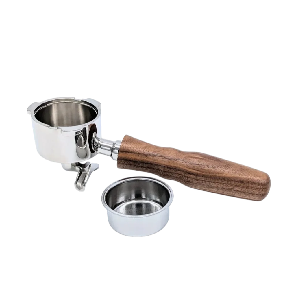 54mm Siebträger_2er Auslauf_Nussholz