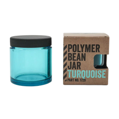 Comandante C40 Bean Jar Bohnenbehälter aus Kunststoff in Türkis mit schwarzem Schraubdeckel und Originalverpackung