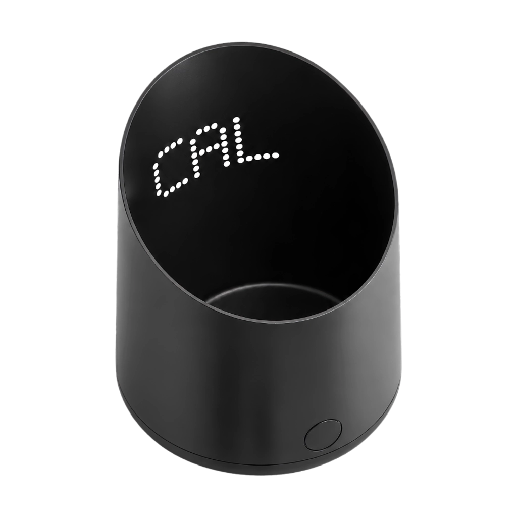 Subminimal Subscale Kaffee-Dosierbecher mit integriertem LED-Display und digitaler Waage in schwarzem Design